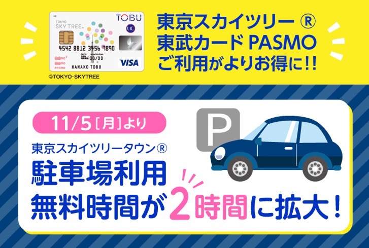 東武カードPASMOの駐車場優待