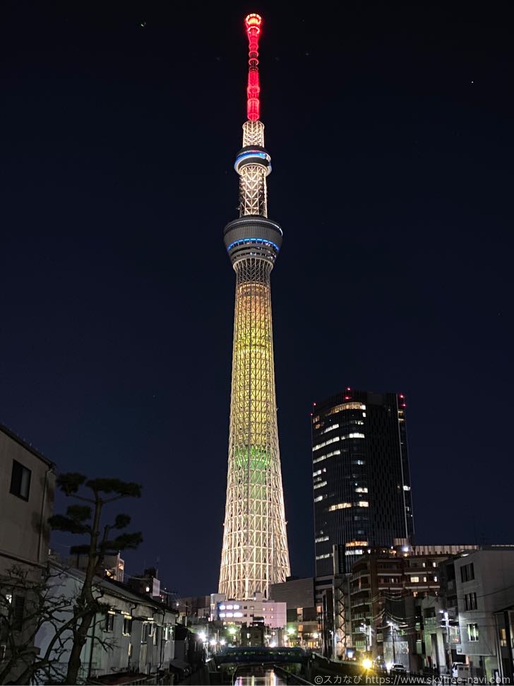 スカイツリーの特別ライティング　明花