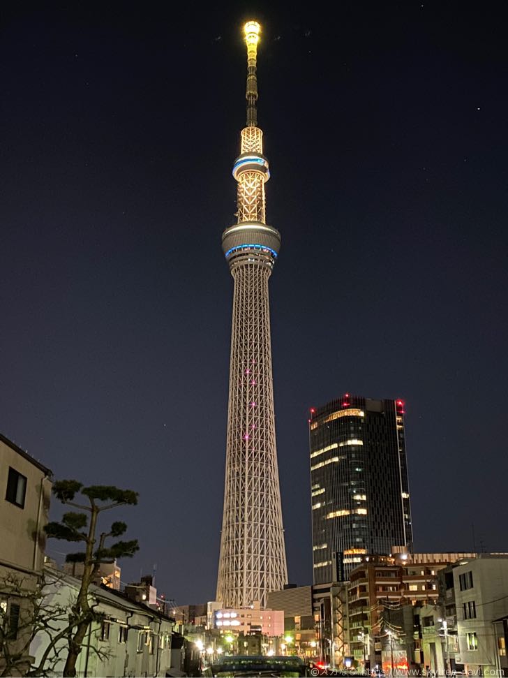 スカイツリーの特別ライティング　明花