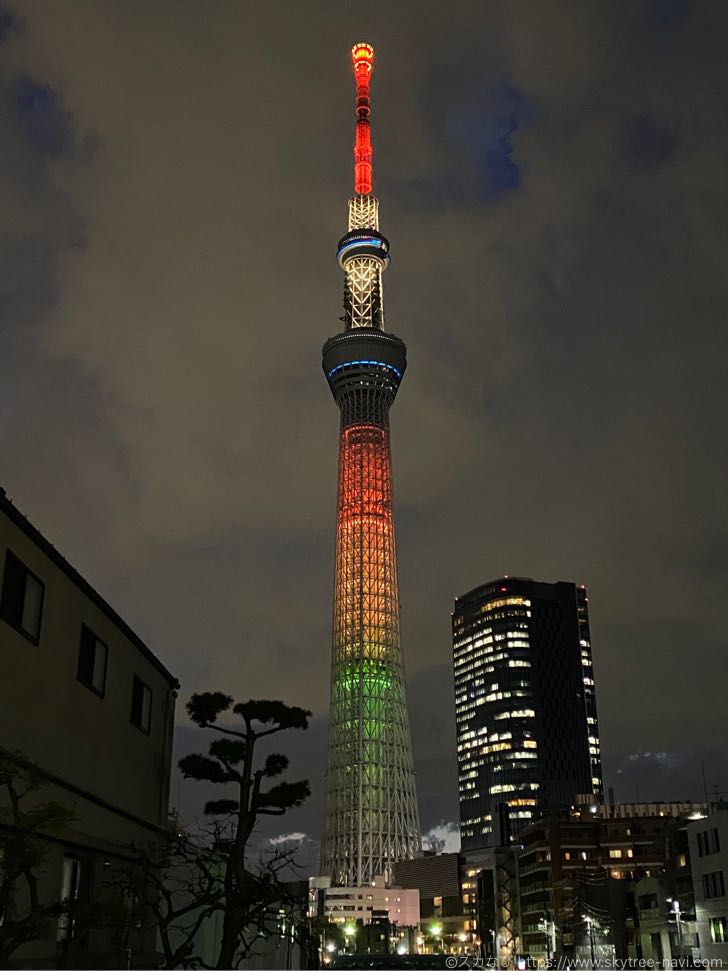 スカイツリーの特別ライティング　明花