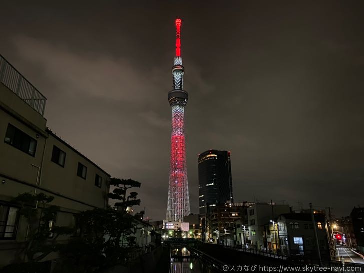 東京スカイツリーと鬼滅の刃のコラボライティング