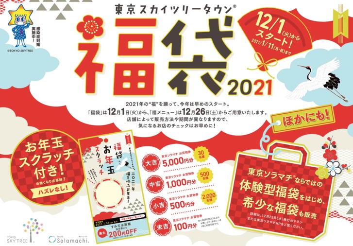 ソラマチ福袋 21年はちょっと早めに年12月から販売スタート 恒例のスクラッチも スカなび